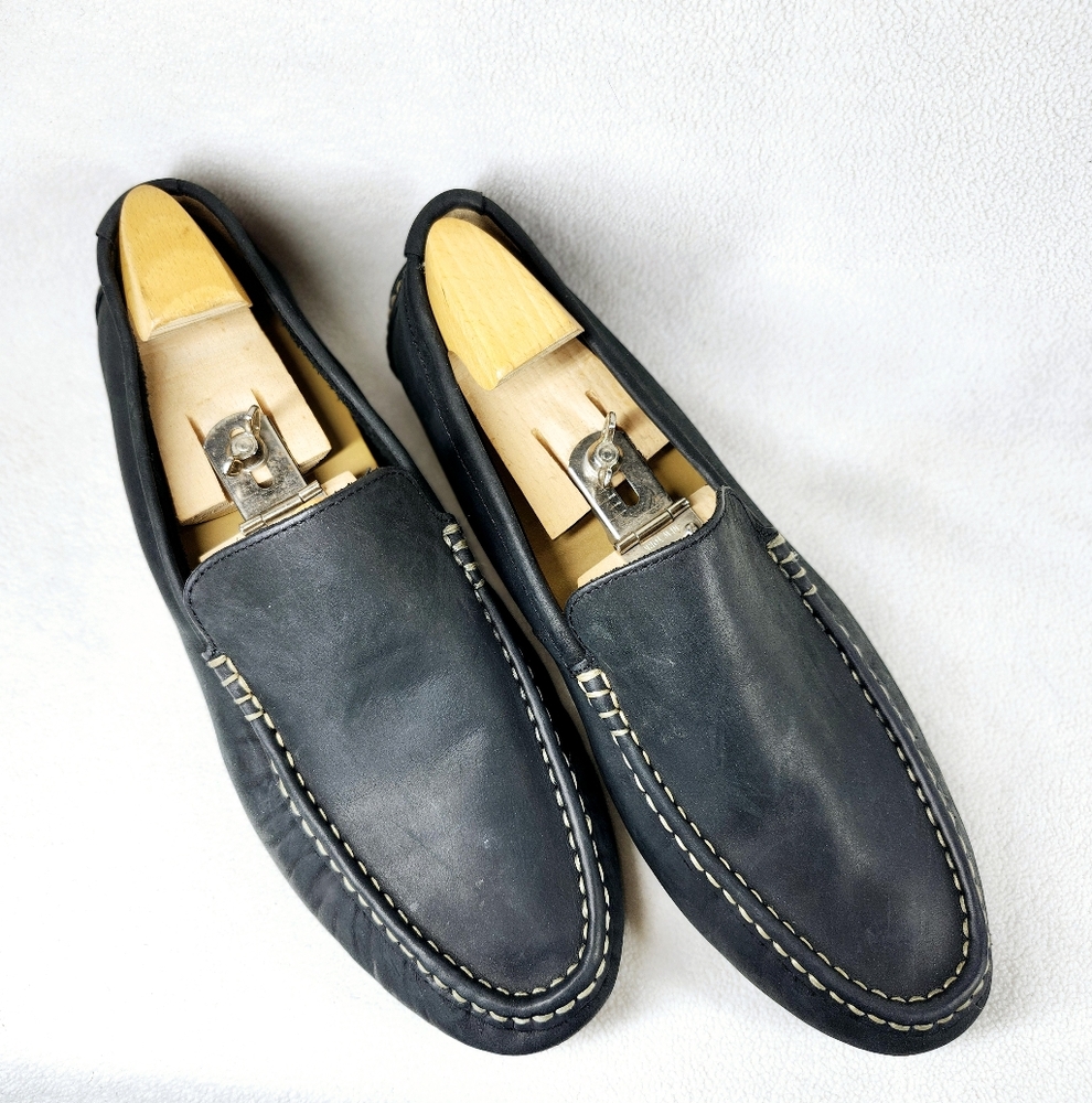 Cole Haan Mens 10M Loafers Driving Shoes Black Mocosin